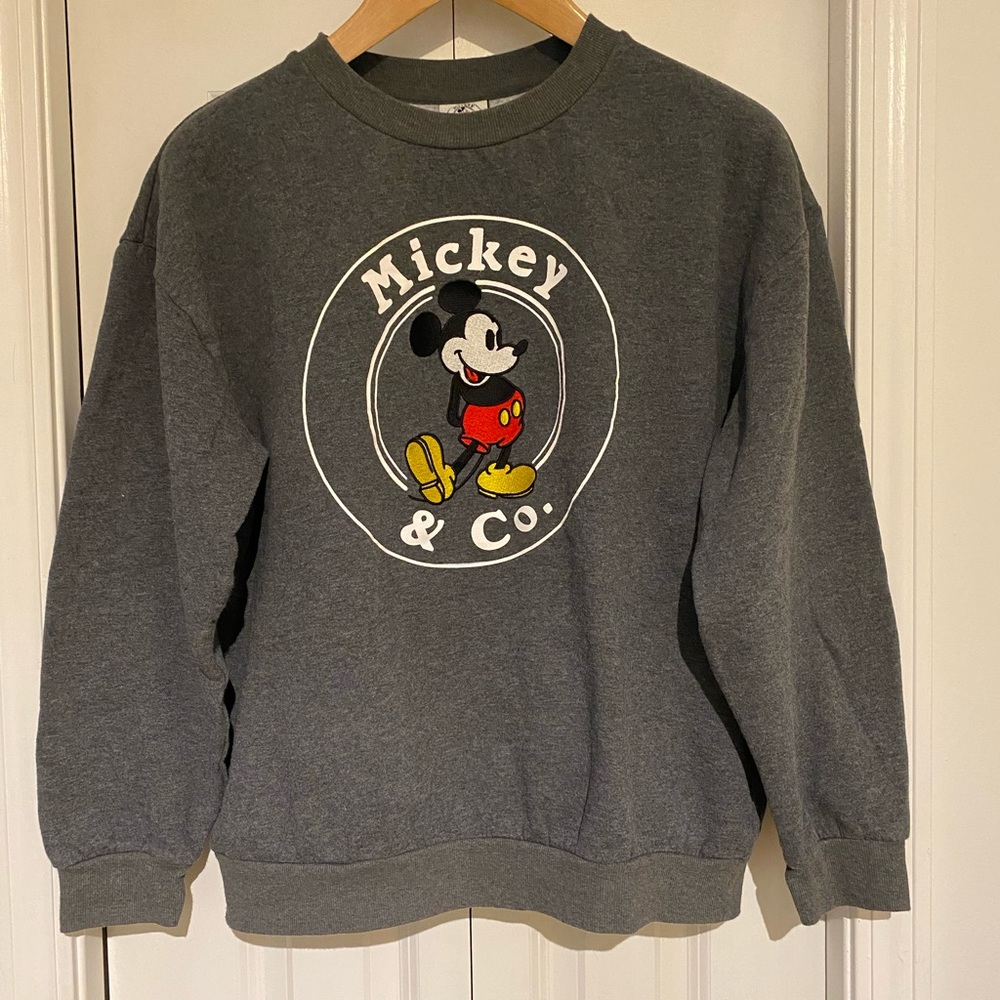 Universal Heather Grey Crewneck Sweater with Mickey Design